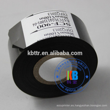 Estampado blanco negro 30mm * 122 m código de fecha cinta de tinta caliente